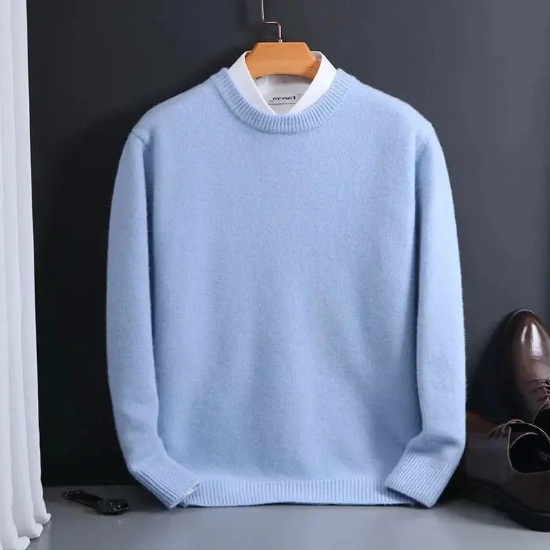 Men's Cashmere-Like Crewneck Sweater with Lightweight Warmth and Regular Fit All Vera Mart
