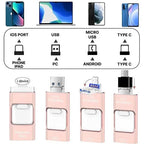 4-in-1 USB Drive with 32GB Storage and Multiple Connectors for Phones, Tablets, Computers All Vera Mart