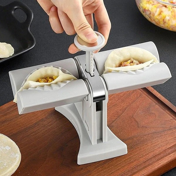 Dual Head Dumpling Press with Stainless Steel Cutters and Rubber Grip Base All Vera Mart