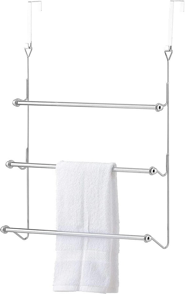 Metal Over Door Towel Rack with Four Bars and No-Drill Installation All Vera Mart