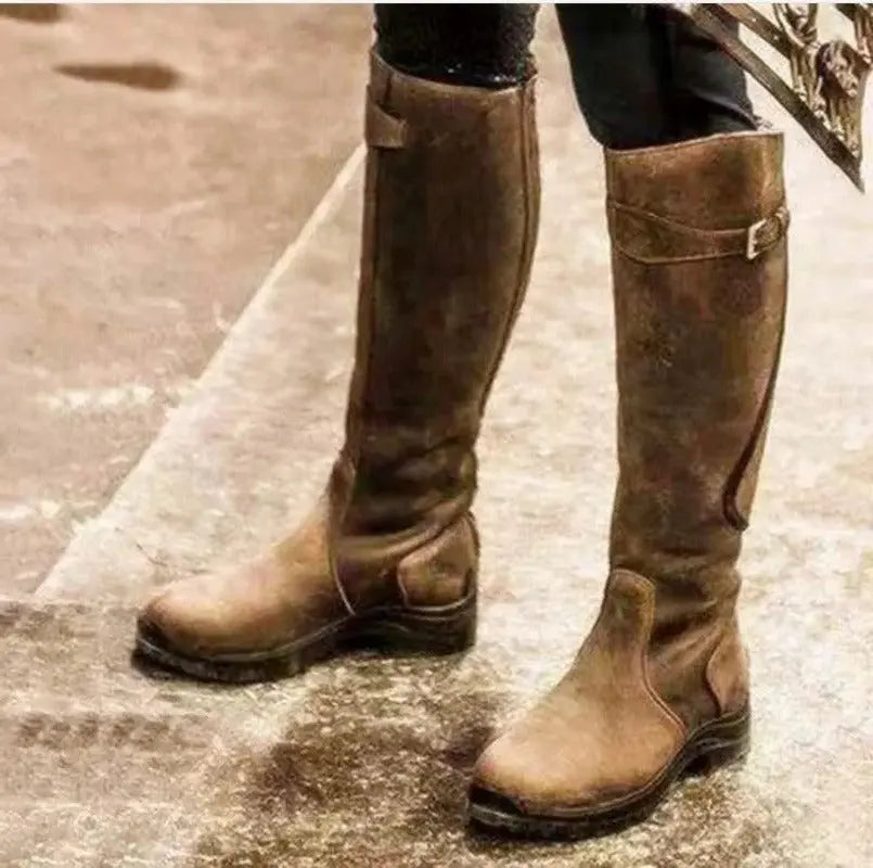 Women's Waterproof Long Boots with Fleece Lining and Removable Insole, Slip-Resistant Sole All Vera Mart