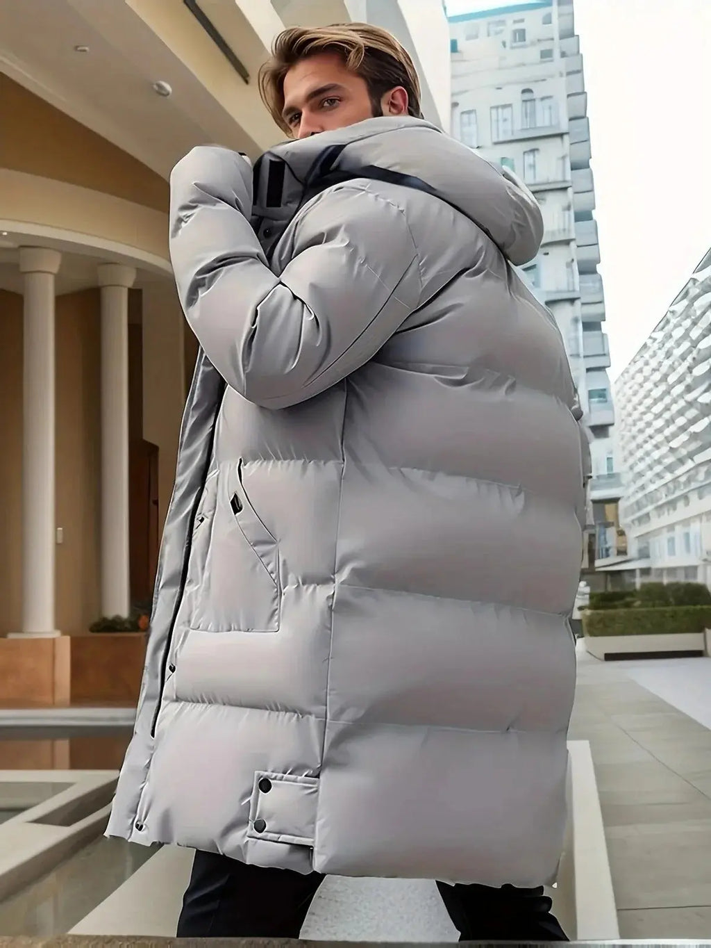 Men's Long Winter Coat with Waterproof Shell and Insulated Thermal Lining, Removable Hood All Vera Mart