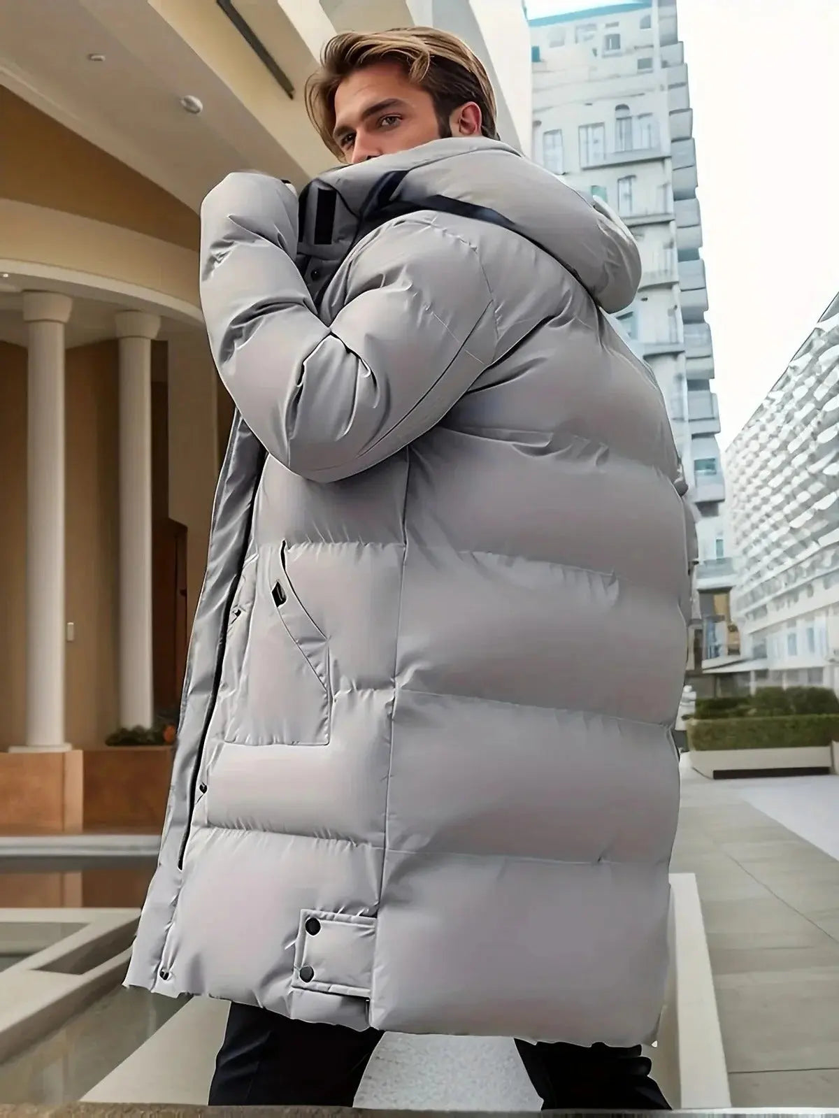 Men's Long Winter Coat with Waterproof Shell and Insulated Thermal Lining, Removable Hood All Vera Mart