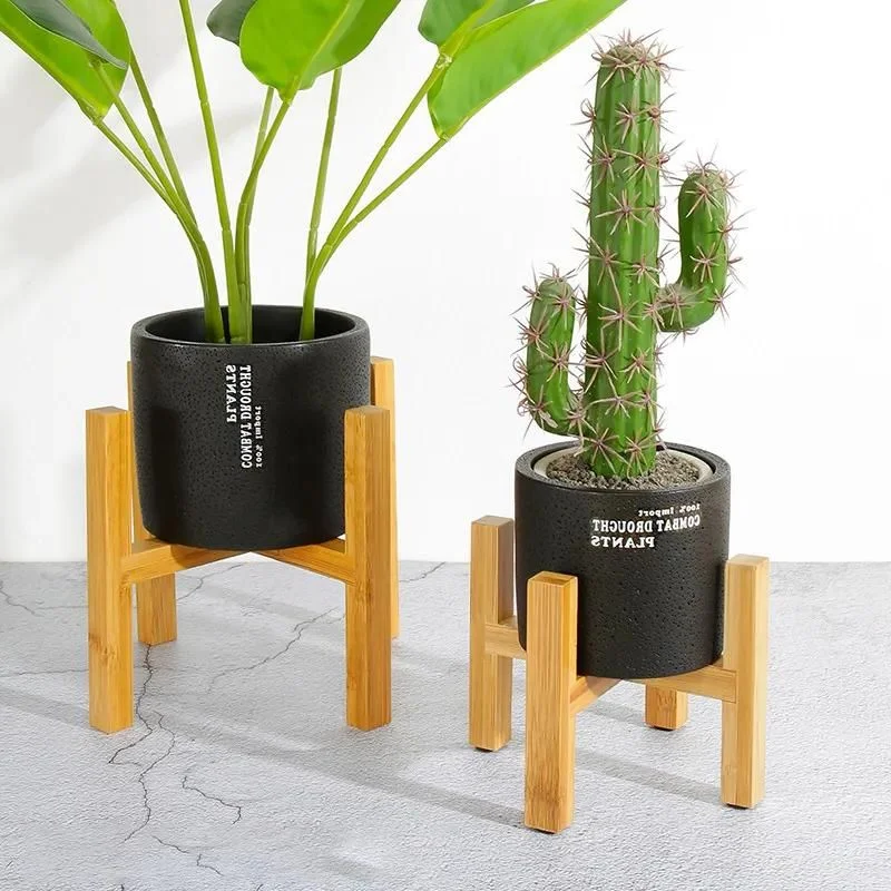 Wooden Plant Pot Tray with Raised Edges and Moisture Catch Design All Vera Mart