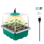 Indoor Seed Starting Tray with Full Spectrum Grow Light and Raised Dome Cover All Vera Mart