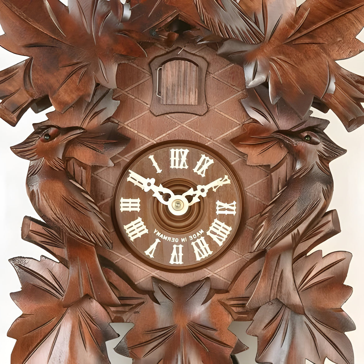 Wooden Cuckoo Wall Clock with Carved Forest Animals and Swinging Pendulum All Vera Mart