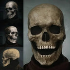 Skull Mask with Movable Jaw and Realistic Sculpted Finish, Unisex Full-Head Latex All Vera Mart