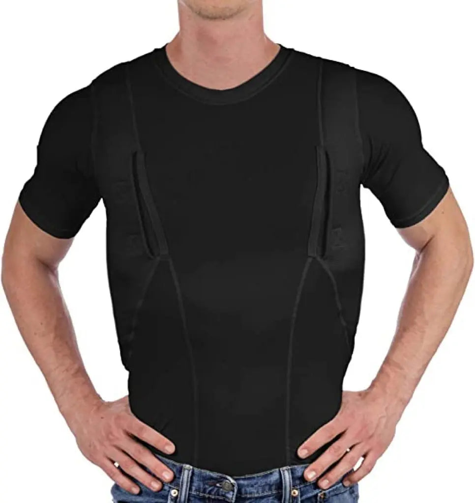 Concealed Carry Shirt with Ambidextrous Holsters and Compression Fit, Breathable Mesh Fabric All Vera Mart