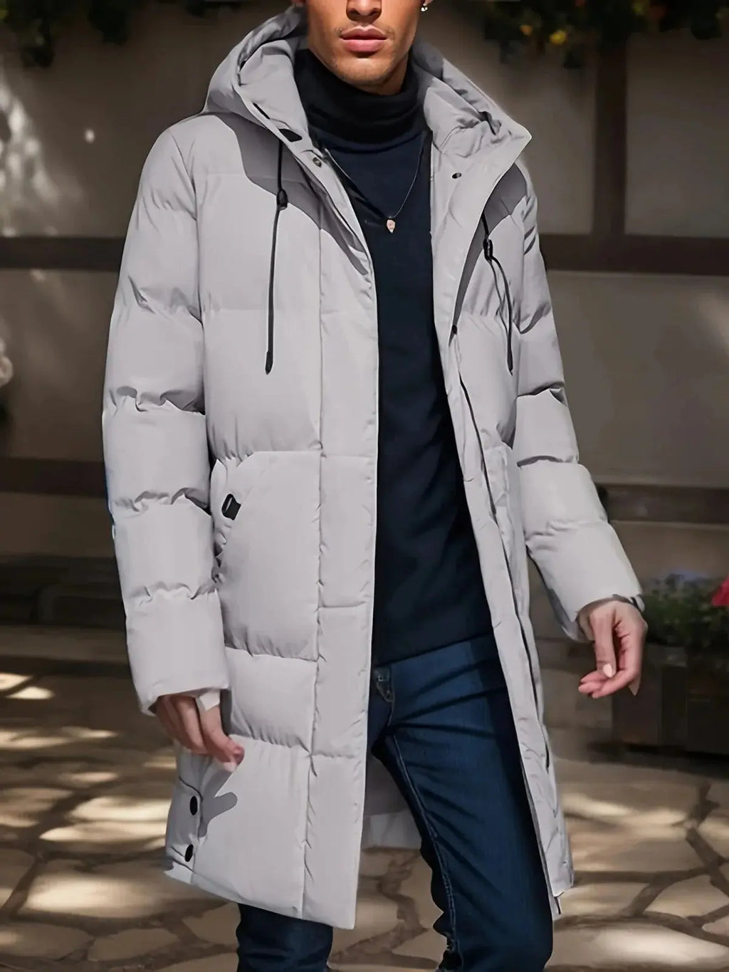 Men's Long Winter Coat with Waterproof Shell and Insulated Thermal Lining, Removable Hood All Vera Mart