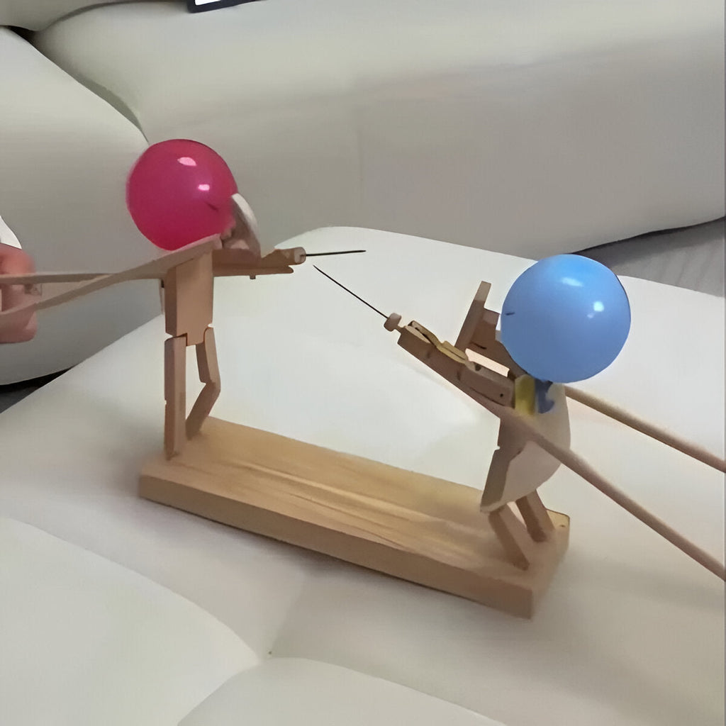 Wooden Balloon Battle Game with Sword and Shield Arms for Two Players All Vera Mart