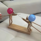 Wooden Balloon Battle Game with Sword and Shield Arms for Two Players All Vera Mart