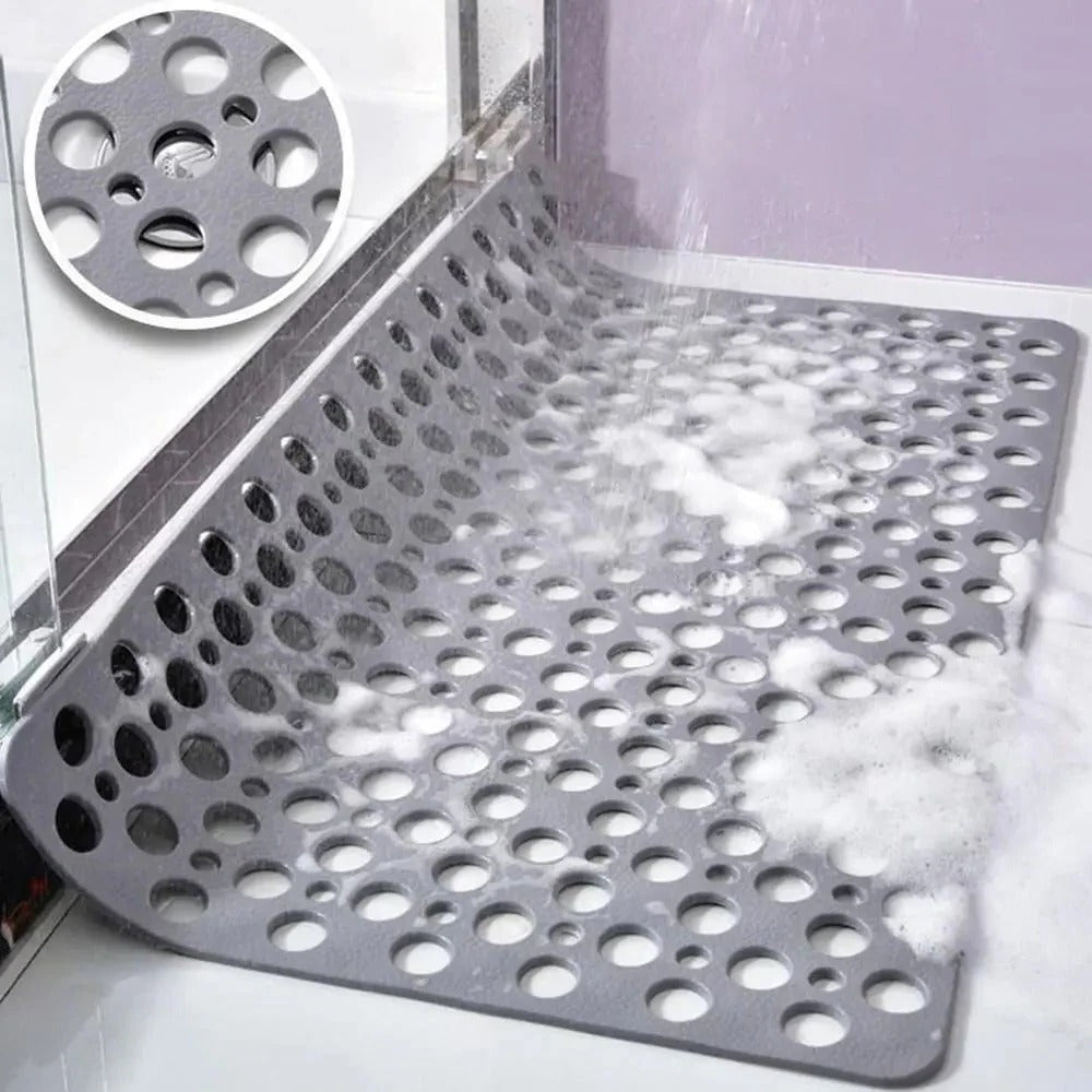 Textured Shower Mat with Raised Bumps and Drainage Perforations, Machine Washable All Vera Mart