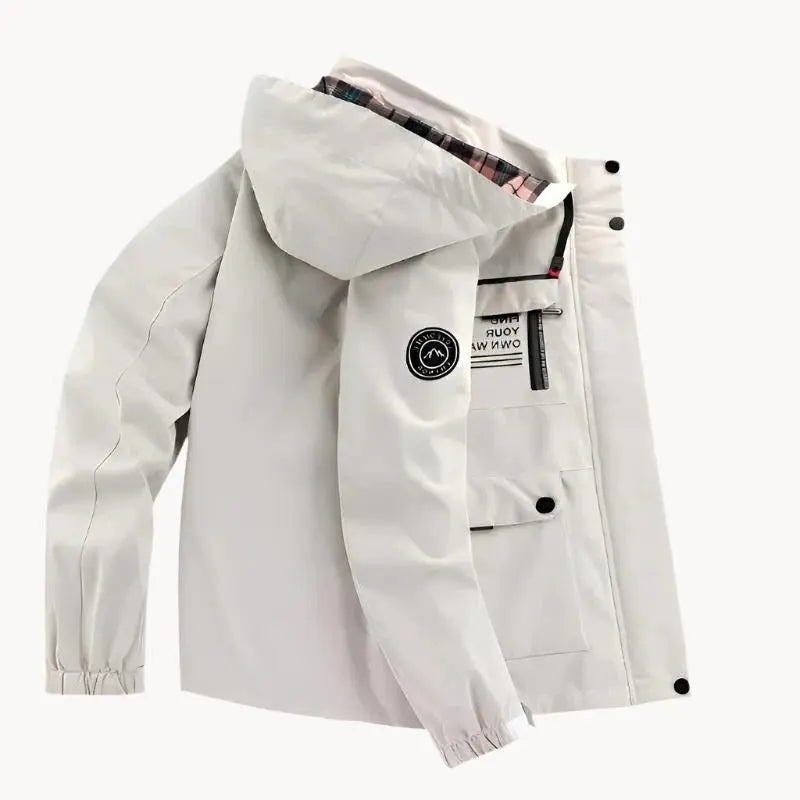 Men's Waterproof Jacket with Breathable Venting and Removable Hood, Fully Taped Seams All Vera Mart