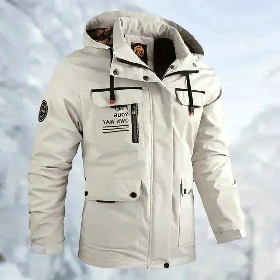 Men's Waterproof Jacket with Breathable Venting and Removable Hood, Fully Taped Seams All Vera Mart
