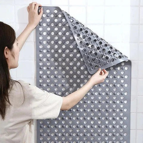 Textured Shower Mat with Raised Bumps and Drainage Perforations, Machine Washable All Vera Mart