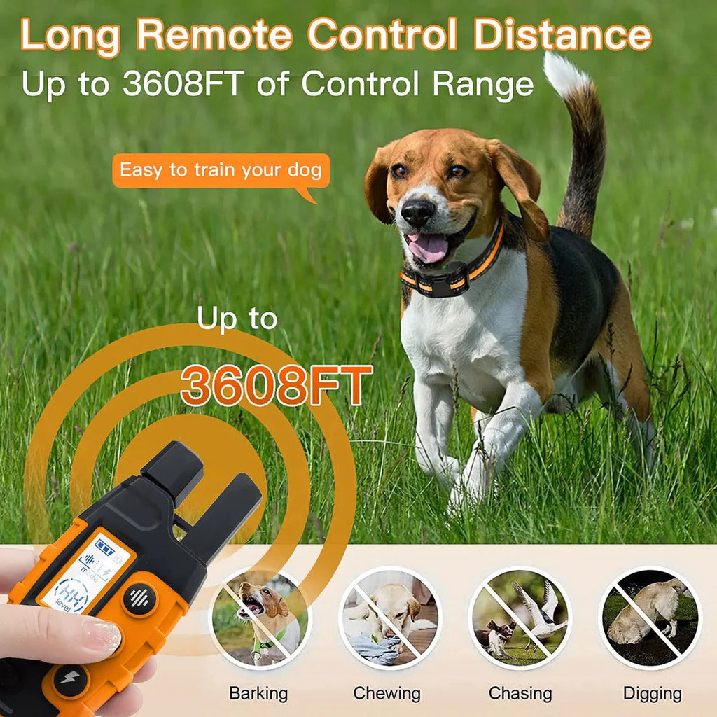 Waterproof Dog Training Collar with 3300ft Remote and Three Correction Modes All Vera Mart