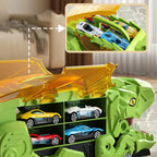 Transforming Dinosaur Playset with Dual Tracks and Car Storage, Tabletop All Vera Mart