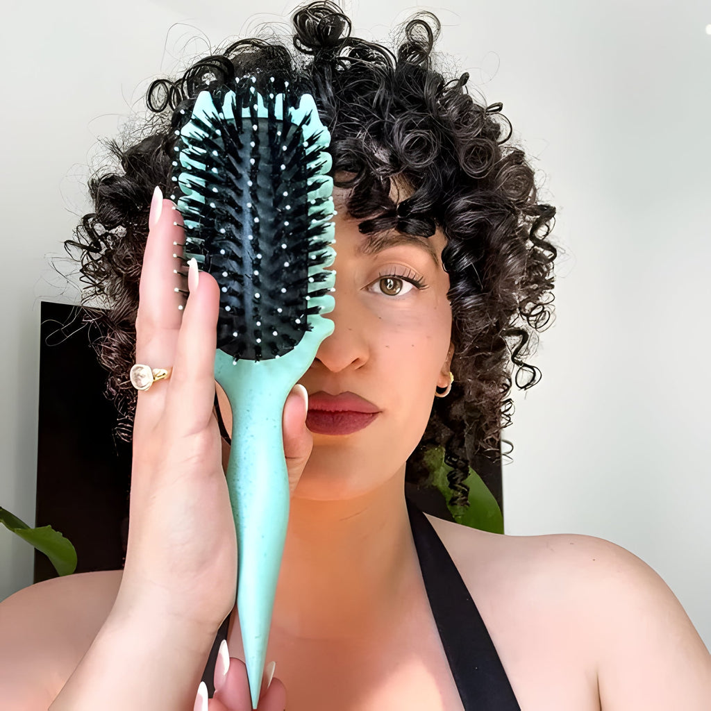 Boar Bristle Curl Brush with Detangling Action and Curl Shaping Design All Vera Mart