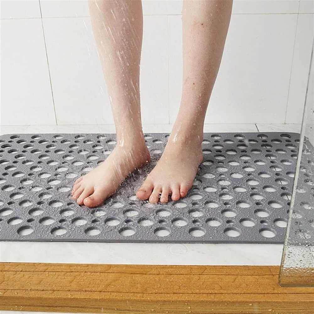 Textured Shower Mat with Raised Bumps and Drainage Perforations, Machine Washable All Vera Mart