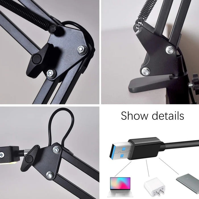 Adjustable Desk Lamp with Touch Control and Three Color Temperatures, USB Powered All Vera Mart