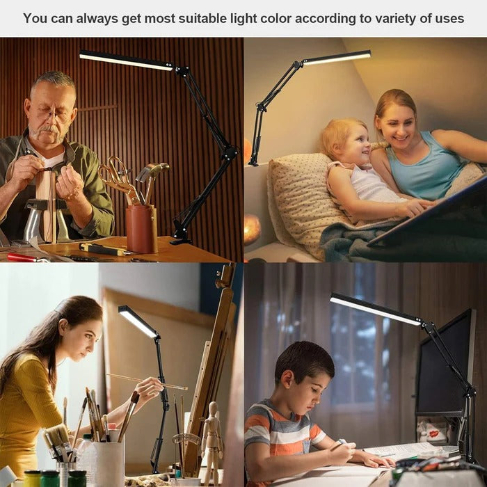 Adjustable Desk Lamp with Touch Control and Three Color Temperatures, USB Powered All Vera Mart