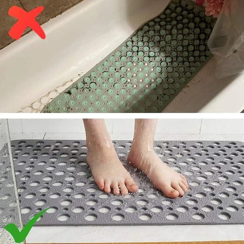 Textured Shower Mat with Raised Bumps and Drainage Perforations, Machine Washable All Vera Mart