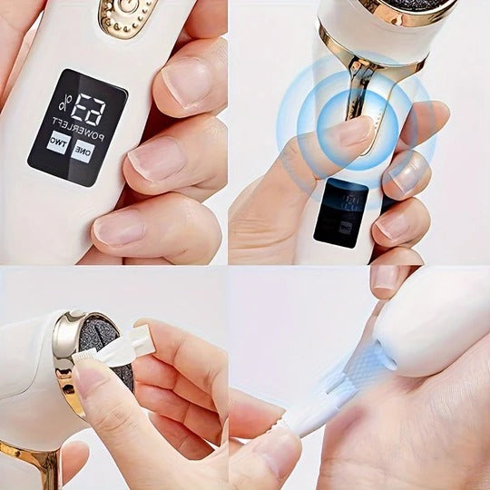 Electric Foot Callus Remover with 3000 RPM Motorized Head and Particle Collection All Vera Mart