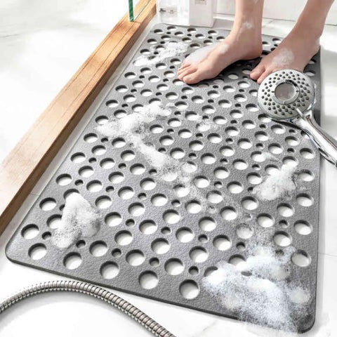 Textured Shower Mat with Raised Bumps and Drainage Perforations, Machine Washable All Vera Mart
