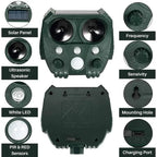 Ultrasonic Animal Repellent with Solar Power and Motion Sensor, 110° Range All Vera Mart