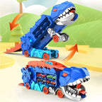 Transforming Dinosaur Playset with Dual Tracks and Car Storage, Tabletop All Vera Mart