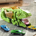 Transforming Dinosaur Playset with Dual Tracks and Car Storage, Tabletop All Vera Mart
