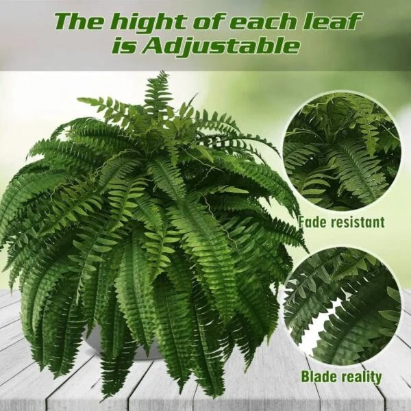 Artificial Boston Fern with Bendable Stems and UV Protection, 18-22 Inches All Vera Mart