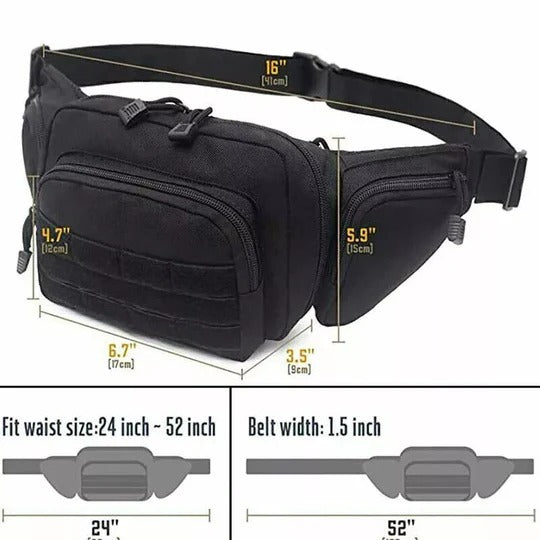Concealed Carry Waist Pack with Multiple Zippered Pockets and Adjustable Strap All Vera Mart