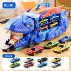 Transforming Dinosaur Playset with Dual Tracks and Car Storage, Tabletop All Vera Mart