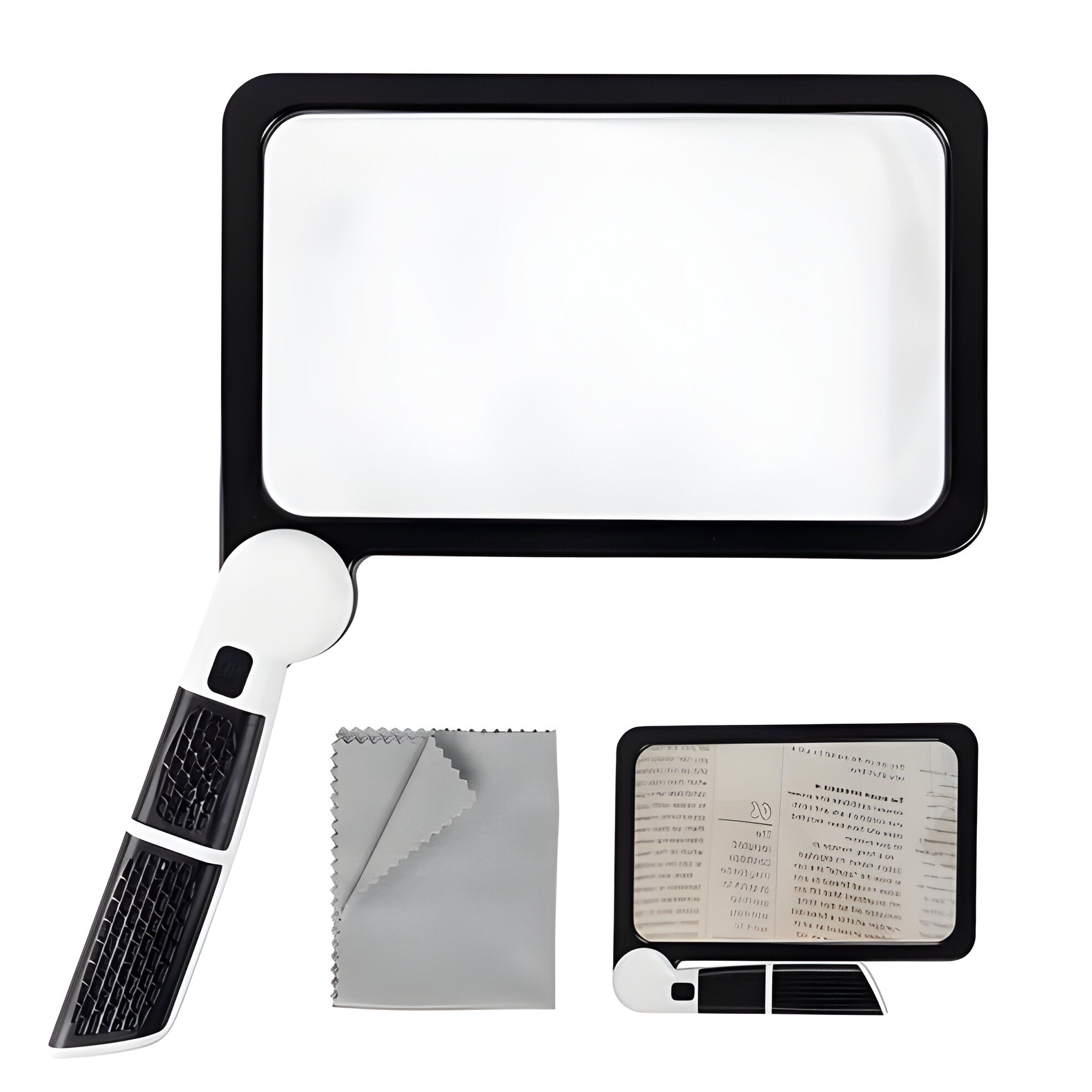 Rectangular Magnifying Glass with 48 LED Lights and 5x Magnification, Foldable Design All Vera Mart