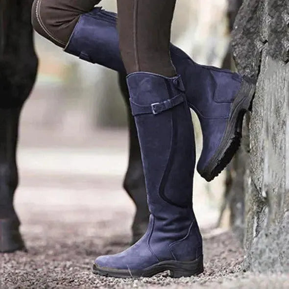 Women's Waterproof Long Boots with Fleece Lining and Removable Insole, Slip-Resistant Sole All Vera Mart