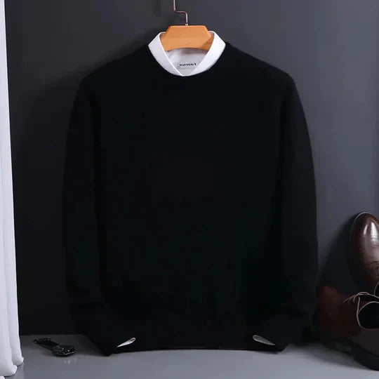 Men's Crew Neck Jumper with Soft Knit Fabric and Shape Retention, Lightweight Layering All Vera Mart
