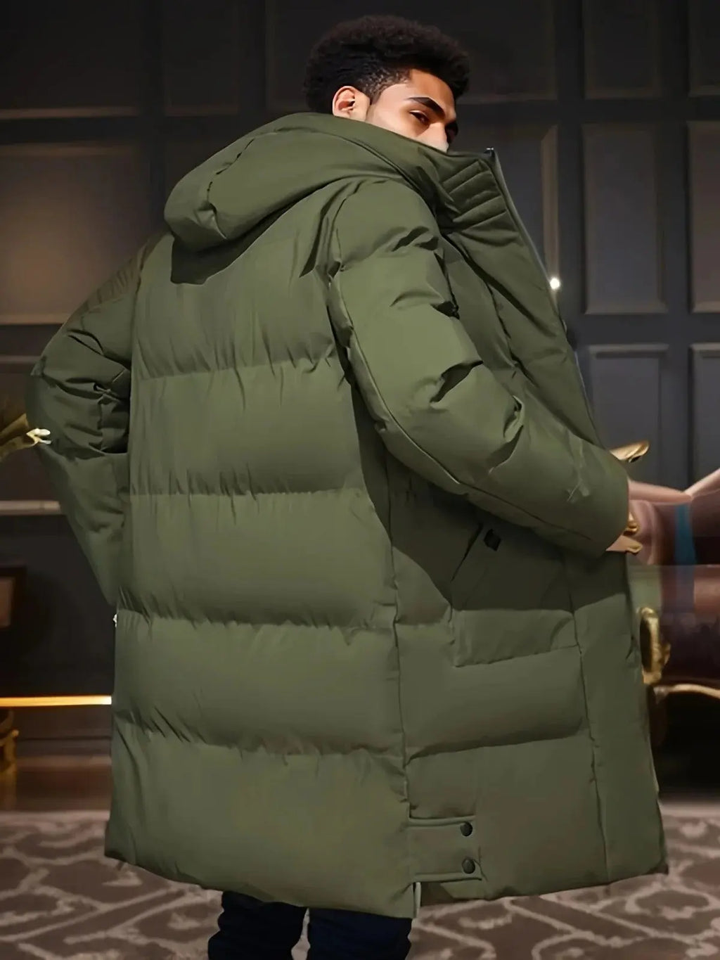 Men's Long Winter Coat with Waterproof Shell and Insulated Thermal Lining, Removable Hood All Vera Mart