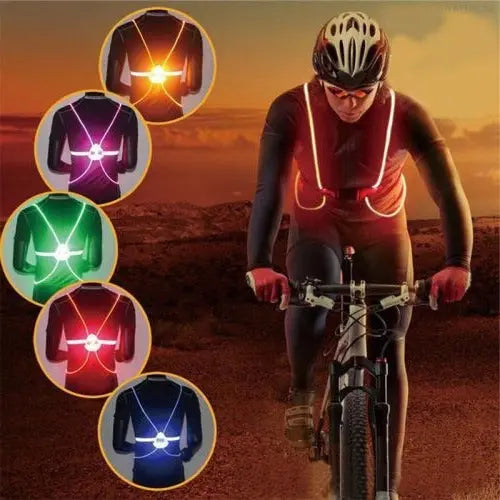 Reflective LED Safety Vest with 360-Degree Visibility and Adjustable Fit, USB Rechargeable All Vera Mart