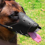 Adjustable Dog Muzzle with Mesh and Leather, Anti Slip Ring All Vera Mart