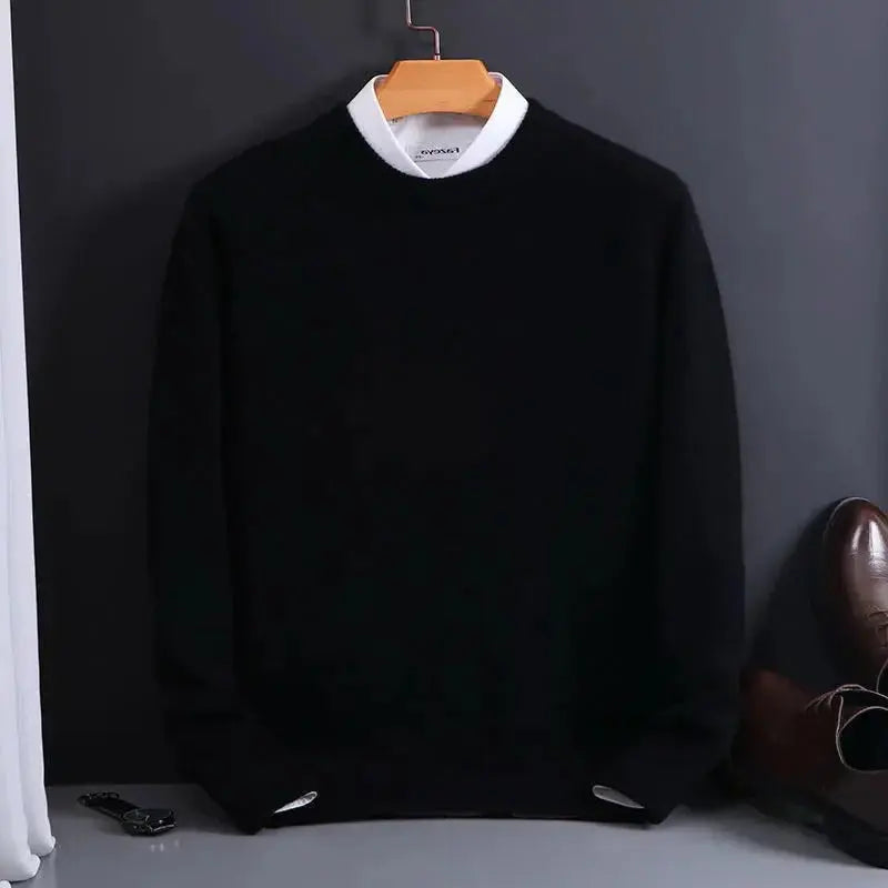 Men's Cashmere-Like Crewneck Sweater with Lightweight Warmth and Regular Fit All Vera Mart