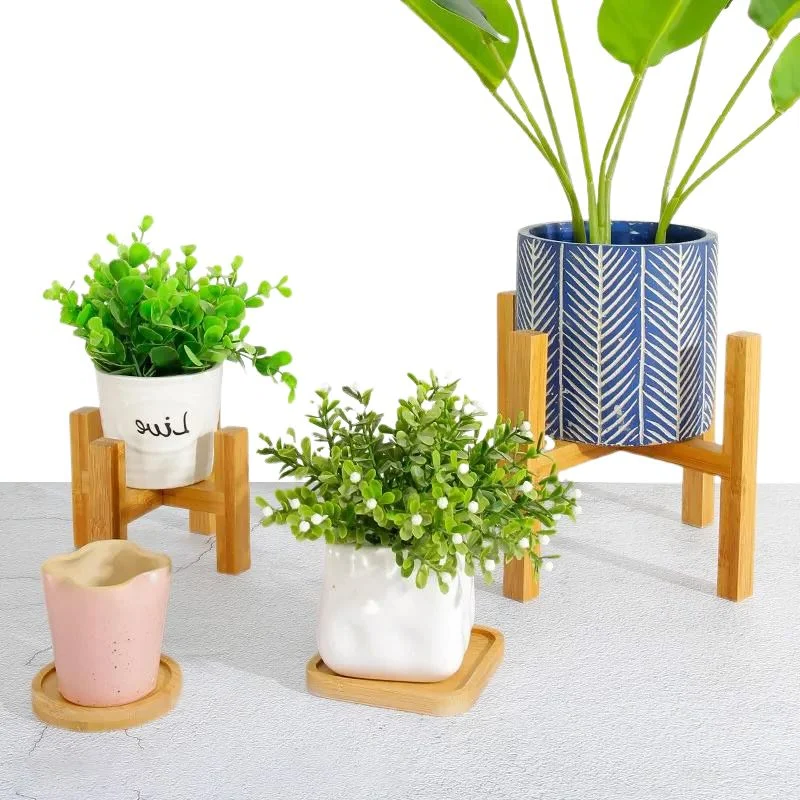 Wooden Plant Pot Tray with Raised Edges and Moisture Catch Design All Vera Mart