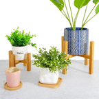 Wooden Plant Pot Tray with Raised Edges and Moisture Catch Design All Vera Mart