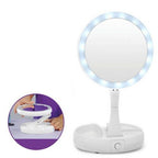 Dual Panel Makeup Mirror with 10x Magnification and Three Color LED Lights All Vera Mart