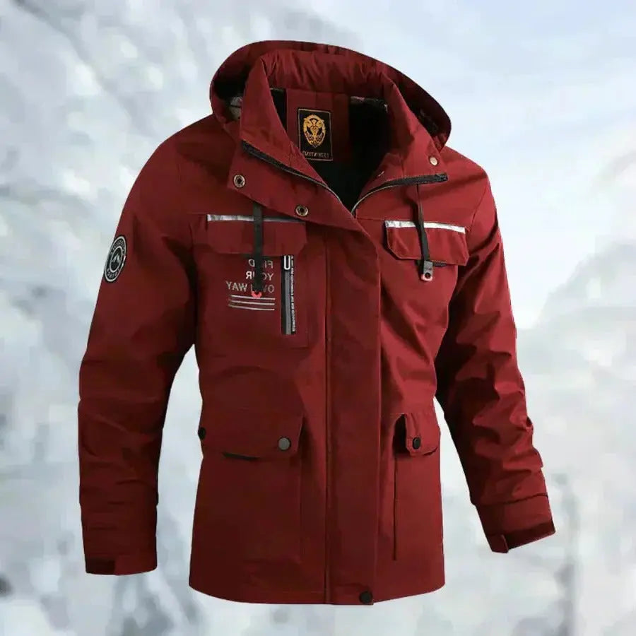 Men's Waterproof Jacket with Breathable Venting and Removable Hood, Fully Taped Seams All Vera Mart