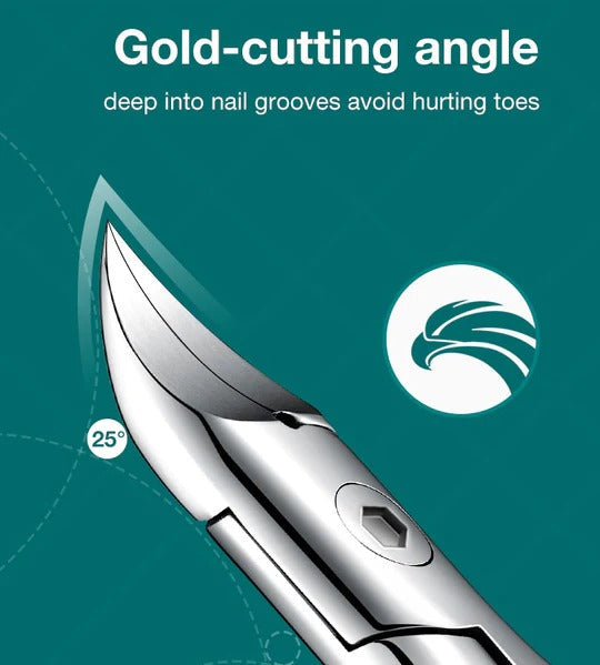 Curved Blade Toenail Clipper with Splash Guard and Textured Grip for Thick Nails All Vera Mart