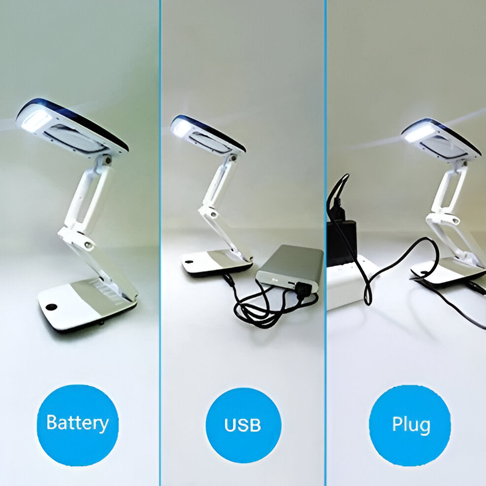 Magnifying Floor Lamp with 3X Lens and 12 LED Lights for Reading All Vera Mart