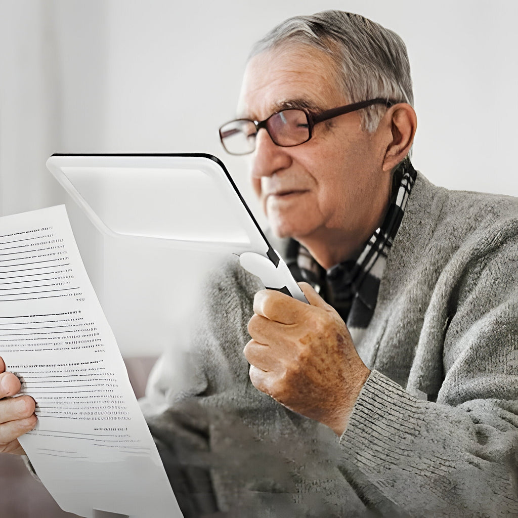 Rectangular Magnifying Glass with 48 LED Lights and 5x Magnification, Foldable Design All Vera Mart
