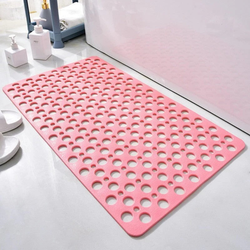 Textured Shower Mat with Raised Bumps and Drainage Perforations, Machine Washable All Vera Mart