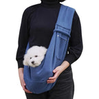 Hands Free Pet Sling Carrier with Internal Safety Clips and Front Storage Pocket All Vera Mart